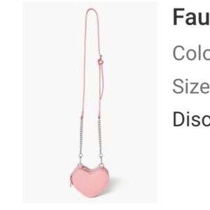 Pink Faux Leather Heart Crossbody Bag